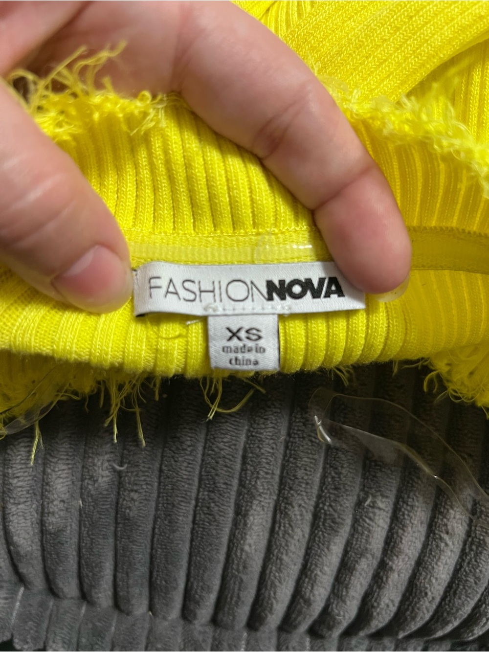 Fashion Nova Neon Yellow Ribbed Two-Piece Skirt Set - Picture 3 of 3